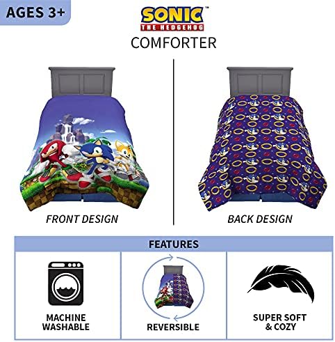 Franco Kids Bedding Reversible Comforter Sonic The Hedgehog