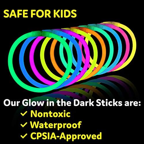 PartySticks 300 Ultra Bright Glow Sticks Jewelry Bulk Party Favors