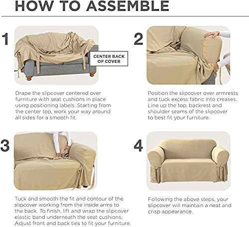 SureFit Essential Twill Armchair Slipcover White 1