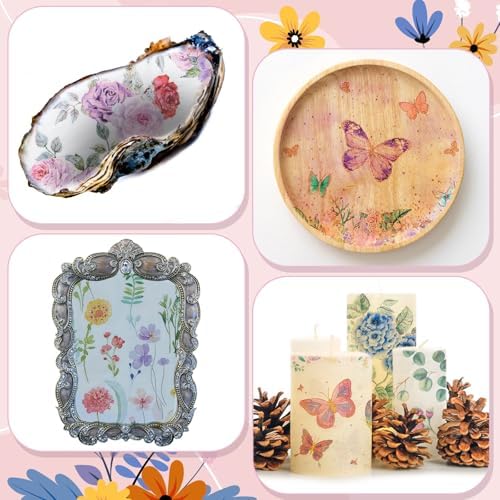 Crtiin 20 Pack Assorted Floral Napkins for Decoupage