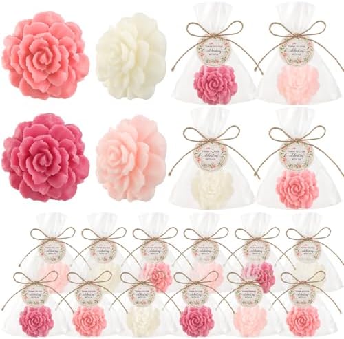 Demissle 20 Piece Flower Mini Soap Gift Set for Wedding and Party