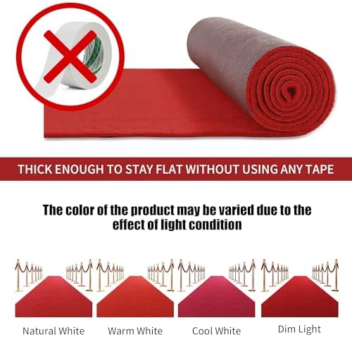 HOMBYS Extra Thick Red Carpet Runner 3x10 ft for Events