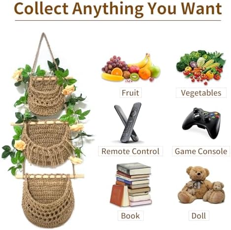 Handmade Jute Hanging Fruit Basket 3 Tier