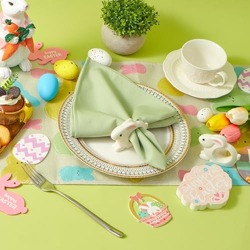 Easter Bunny Napkin Rings Set of 4 - Porcelain White