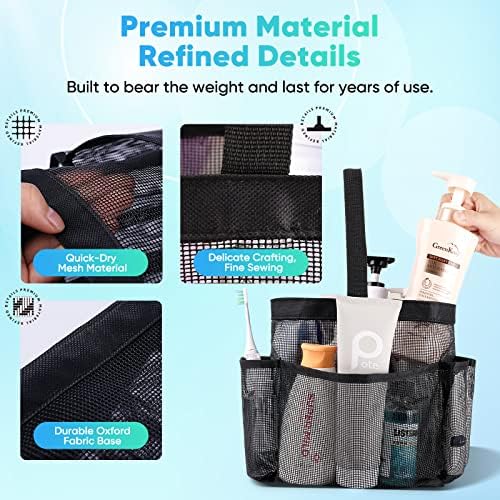 EUDELE Mesh Shower Caddy Portable 8 Pocket