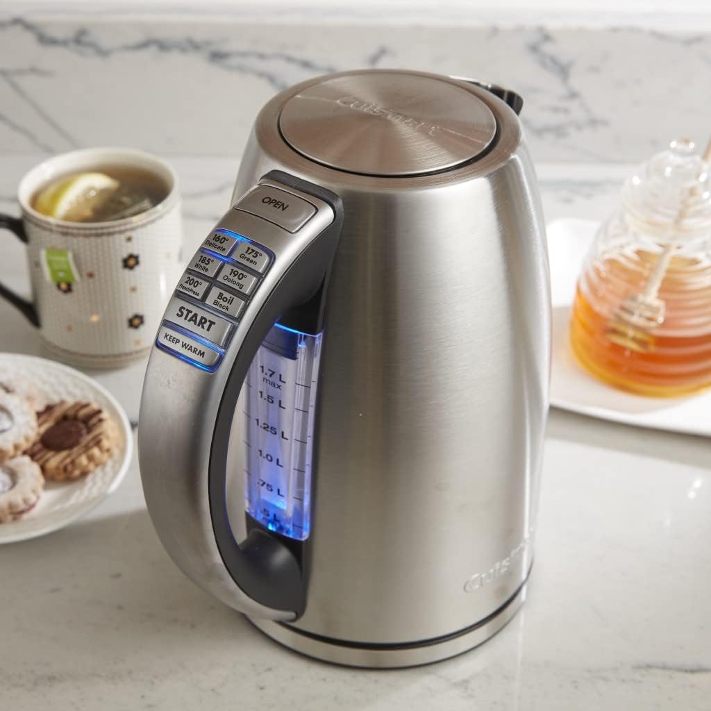 Cuisinart 17 Liter Electric Kettle with 6 Preset Temperatures and Can Opener White