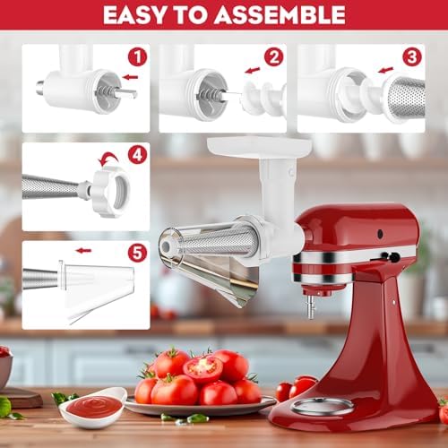HOZODO Fruit Veg Strainer Meat Grinder for Kitchenaid Mixers