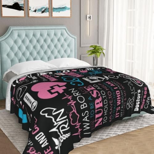Funny Nurse Gifts for Women Soft Flannel Blanket