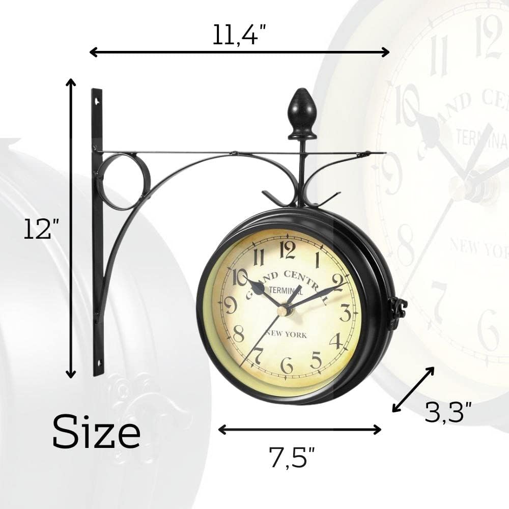 BELMAKS Vintage Double Sided Wall Clock