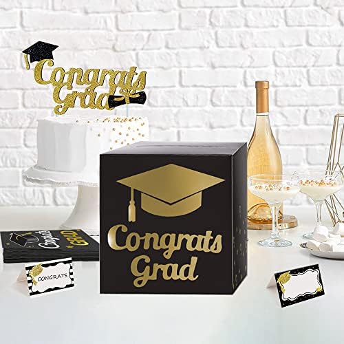 Graduation Card Box Holder Black Foldable