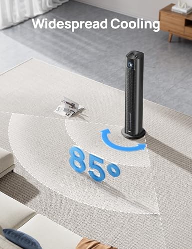 Dreo Tower Fan for Bedroom 43 2025 Upgrade Black