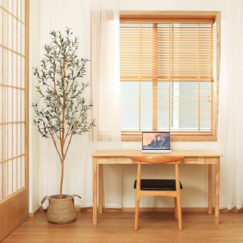 Kazeila Artificial Olive Tree 6FT Faux Silk Plant Decor