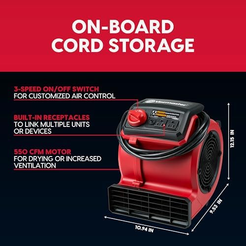 Vacmaster 3 Speed Floor Fan with 12 Feet Reach