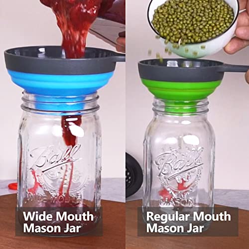 Delove 4 Pack Canning Funnel with Strainer