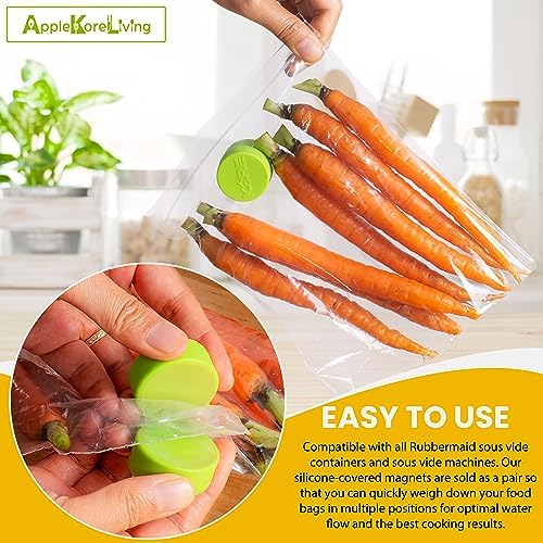 KORE Sous Vide Weighted Magnets 2 Pack Apple Green