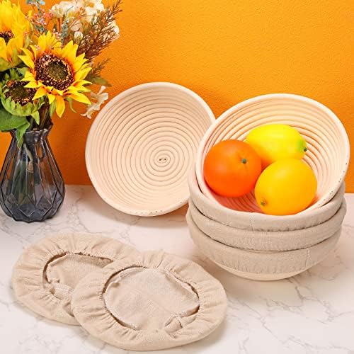 Patelai 10 Piece Sourdough Proofing Baskets with Liners and Scrapers