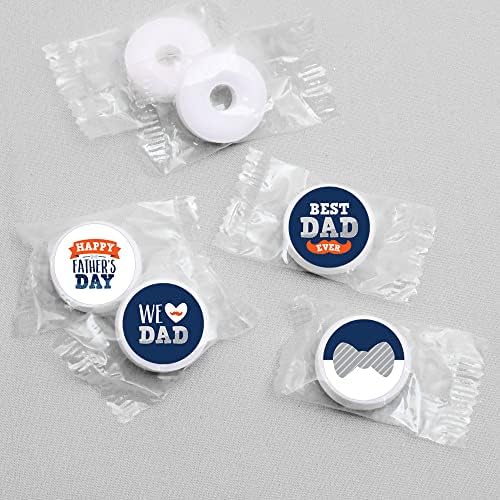 Happy Fathers Day Round Candy Sticker Favors - 1 Sheet of 108