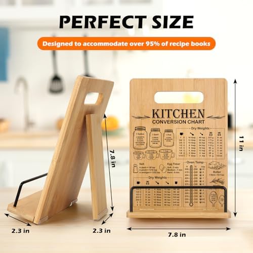 Bamboo Cookbook Stand for Kitchen Counter
