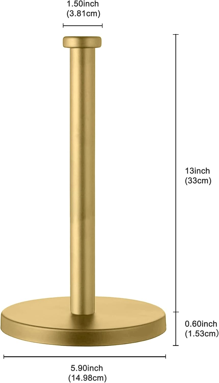 Gold Paper Towel Holder with Weighted Base