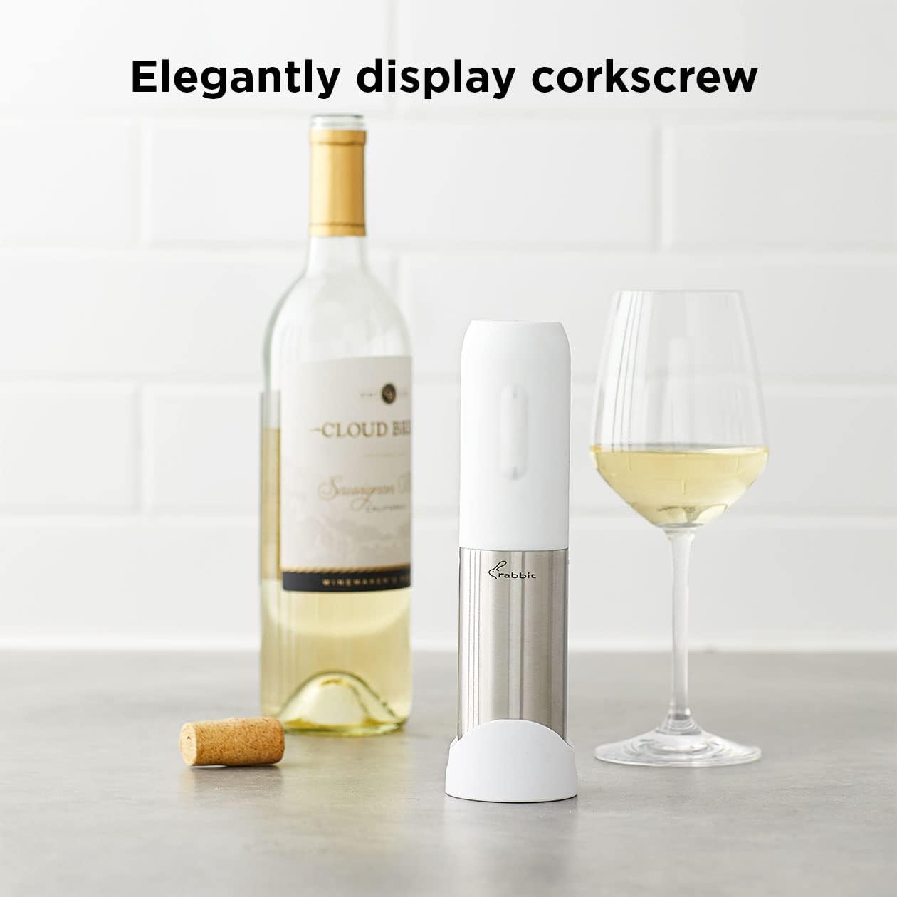 Rabbit Compact Electric Wine Opener with USB Charger