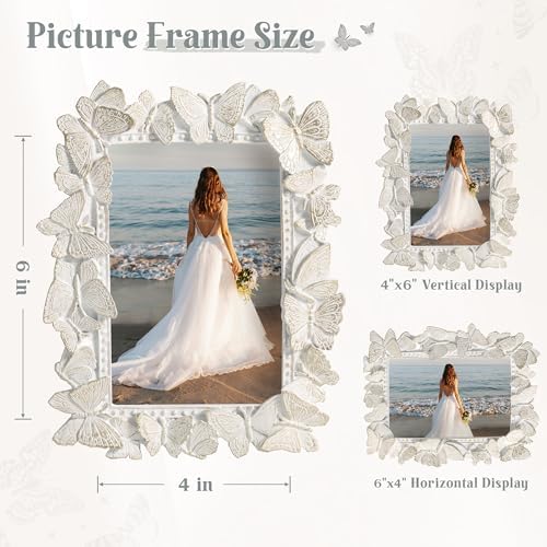 Axeman 4x6 Picture Frame with Tempered Glass and Butterfly Resin