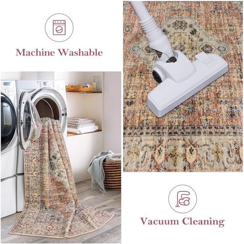 Lahome Oriental Washable Kitchen Runner Rug Non-Slip 2x8