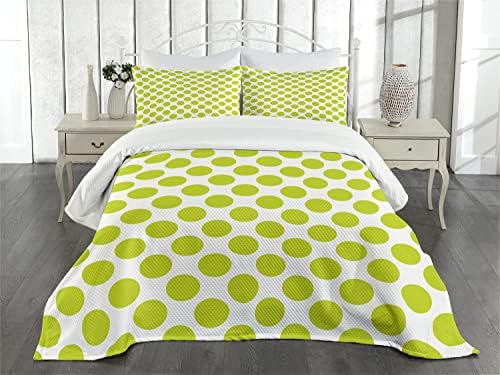 Ambesonne Lime Green Bedspread Set 3 Piece King Size
