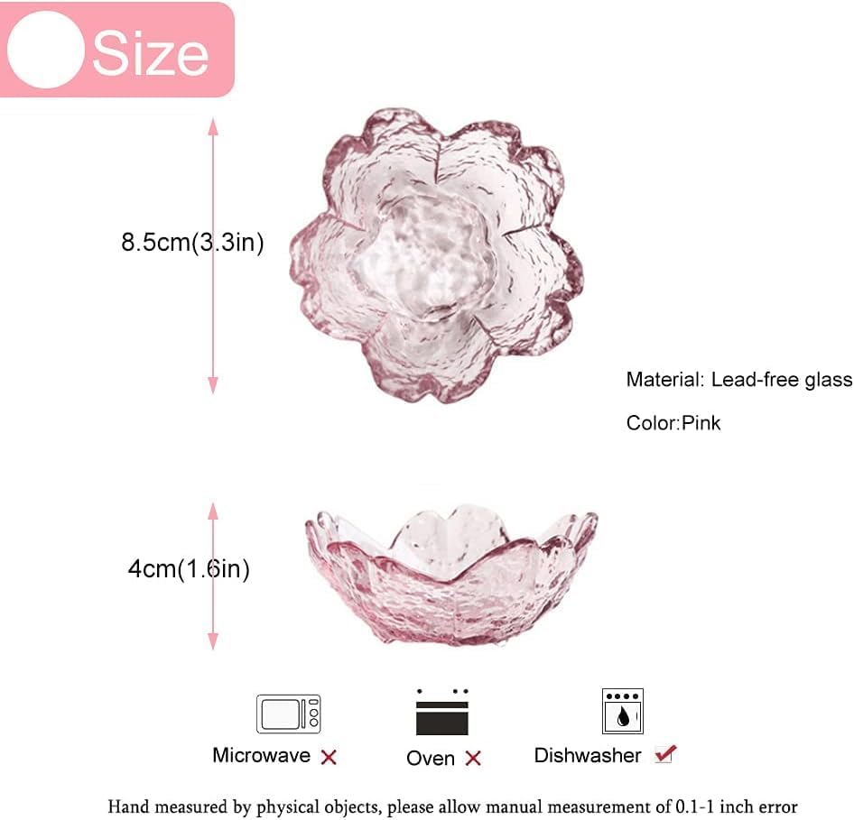 Elegant Cherry Blossom Glass Candle Holder Set of 6