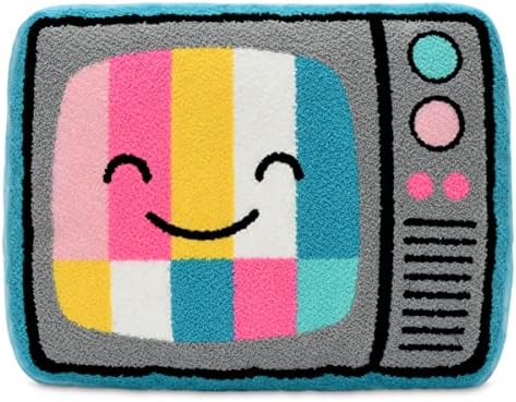 Iscream Retro TV Shaped Chenille Pillow 17x14
