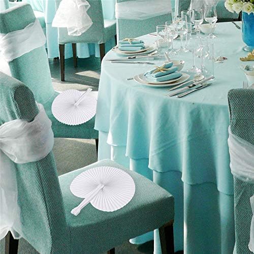 60 Pack White Folding Wedding Fans for Party Decorations