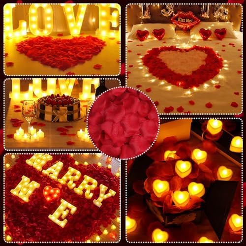 Flasoo Romantic Candle and Rose Petal Set