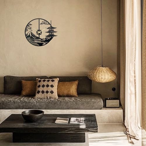 Japanese Wall Clock Unique Samurai Art Decor 15x13x14 Inches