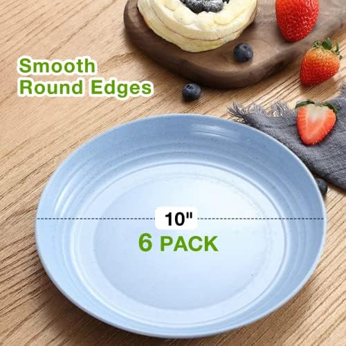 Mfacoy 6 Pack Unbreakable Dinner Plates 10 Inch