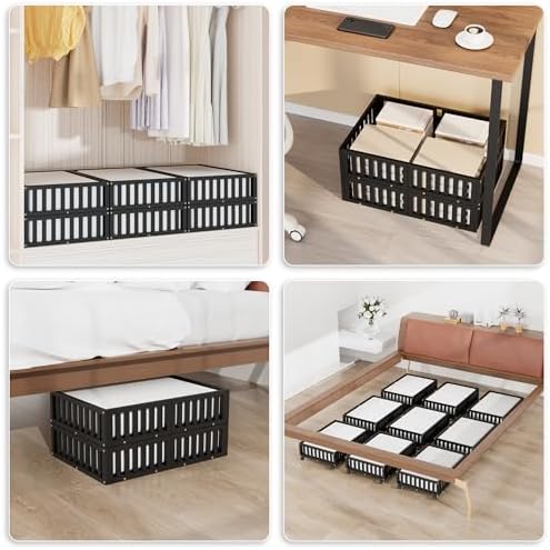 Bamboo Under Bed Storage with Wheels 2 Pack