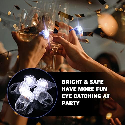 30PCS White LED Flashing Jelly Bumpy Rings for Rave Party