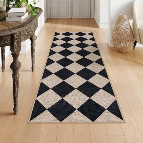 Lahome Checkered Jute-Inspired Rug 2x6