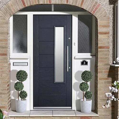 Momoplant 2 Pack 35 Inch Artificial Triple Topiary Ball White Plant