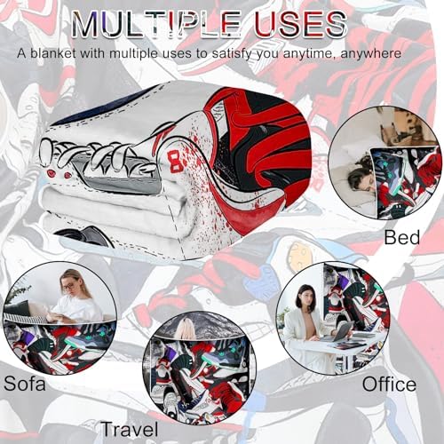 EISKBC Basketball Shoes Print Flannel Fleece Blanket for Kids