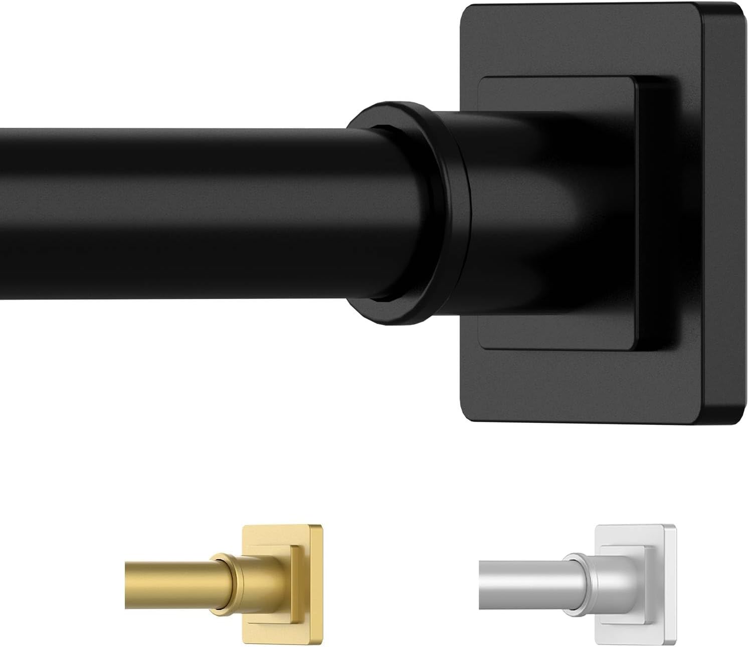 Adjustable Black Shower Curtain Rod No Drill 31-79 Inches