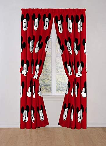 Jay Franco Kids Window Drapes Mickey Mouse Red 84 Inch Set
