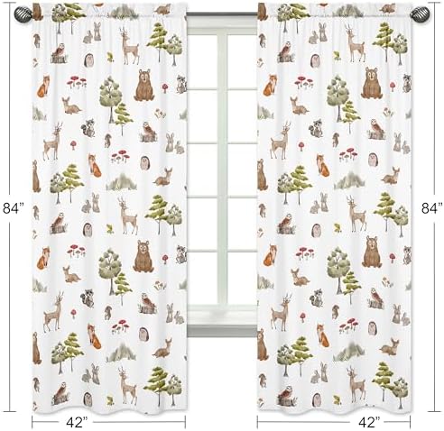 Sweet Jojo Designs Woodland Animal Window Panels Set of 2