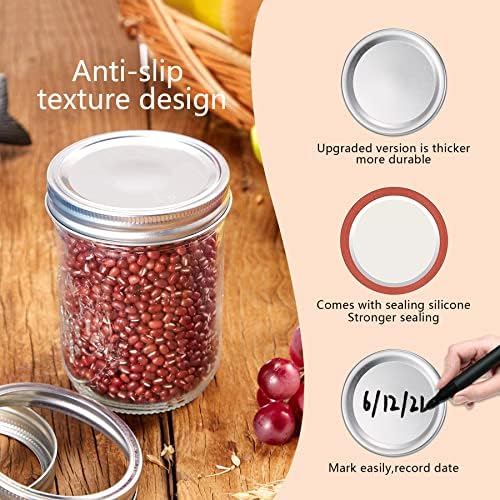 120 Pcs Canning Lids and Bands for 70MM Mason Jars