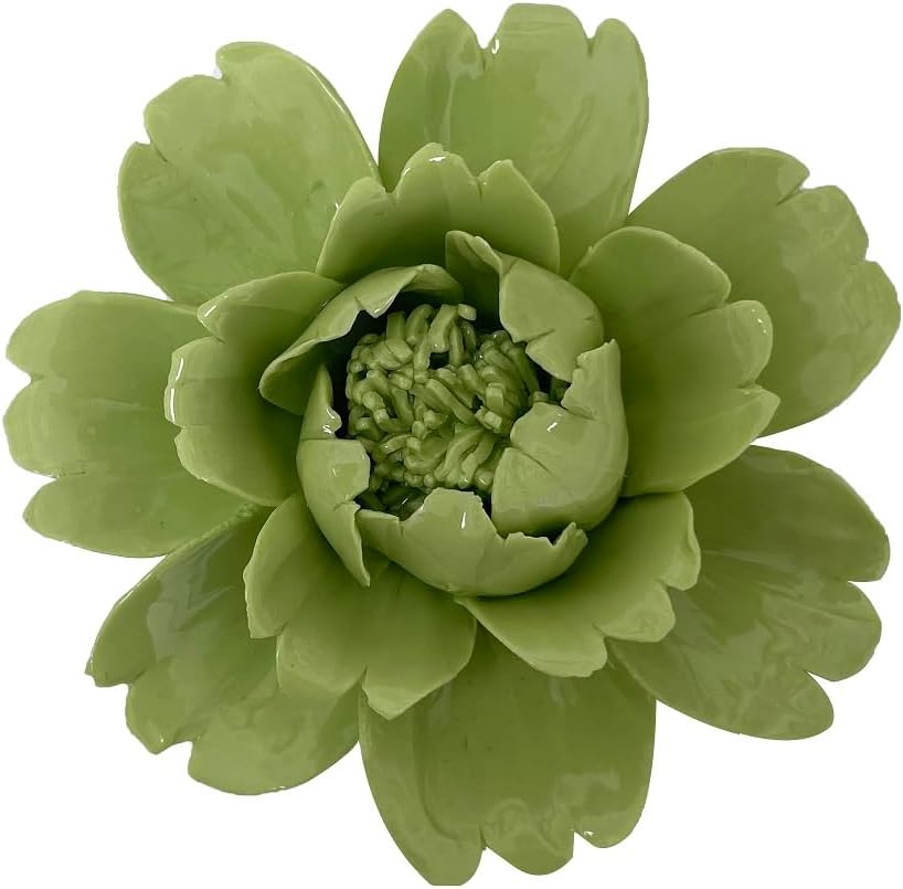 AMERRY Peony 3D Ceramic Wall Art Flower Sculpture