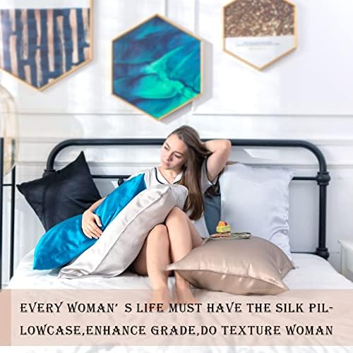 Suatien Mulberry Silk Pillowcase 20x26 Standard Size with Hidden Zipper