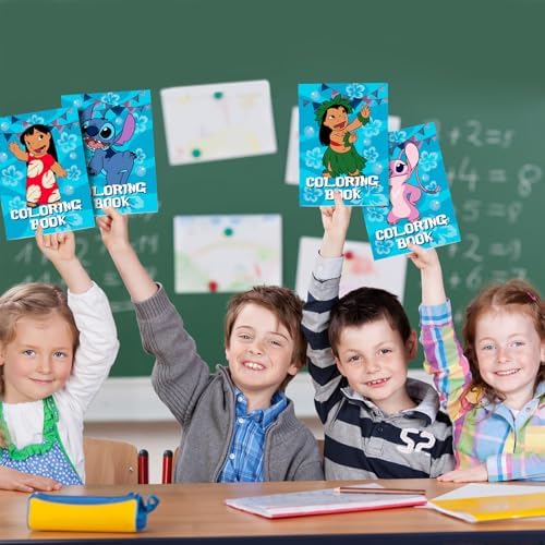 Cloira Stitch Party Supplies Set 24Pcs Coloring Books