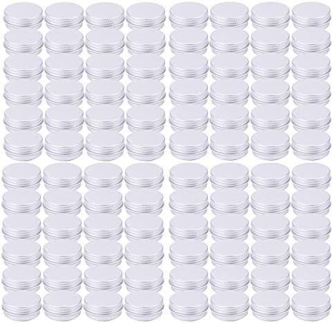 Tosnail 96-Pack Mini Round Aluminum Tins with Screw Lids