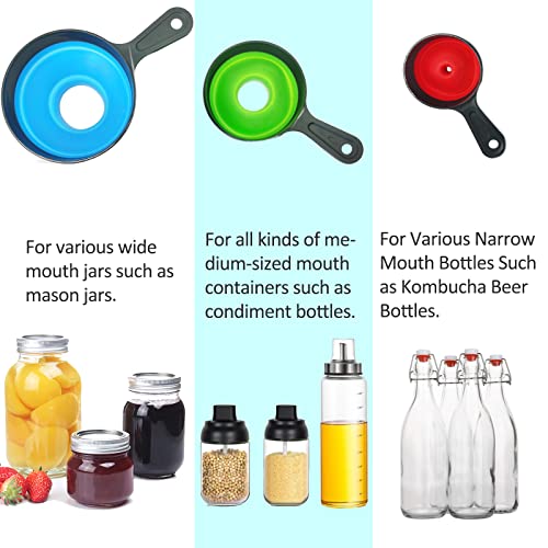 Delove 4 Pack Canning Funnel with Strainer