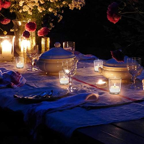 DARJEN Votive Candle Holders Set of 12 - Clear Glass Tea Light Holders