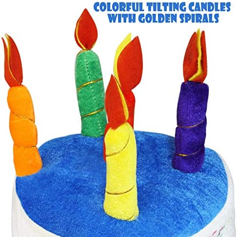 Novelty Place Blue Plush Happy Birthday Cake Hat