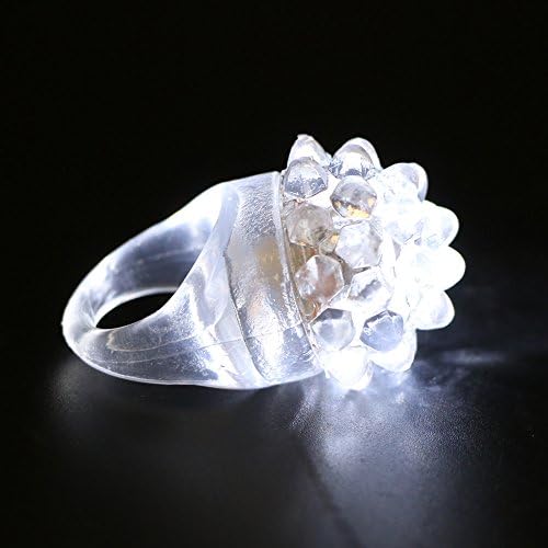 30PCS White LED Flashing Jelly Bumpy Rings for Rave Party